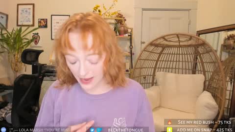 Snapshot of beckthetongue chatting on 01/24/25, 10:41 Beck the tongue online show from 01/24/25, 10:41