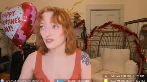 Snapshot of beckthetongue chatting on 02/14/25, 09:43 Beck the tongue online show from 02/14/25, 09:43
