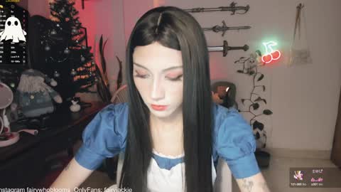 Snapshot of fairywhore chatting on 12/10/24, 04:34 Jackie Cosplayer online show from 12/10/24, 04:34