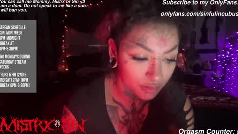 Snapshot of sinfulincubus chatting on 12/20/24, 02:41 Mistrx Sin online show from 12/20/24, 02:41