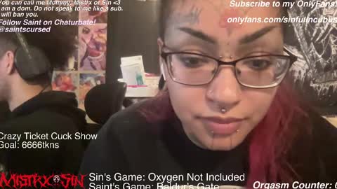 Snapshot of sinfulincubus chatting on 02/18/25, 10:25 Mistrx Sin online show from 02/18/25, 10:25