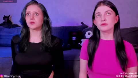 Snapshot of sleepingduo chatting on 06/08/26, 04:07 Hi We are Iva and Angela Nice to meet u 3 online show from 06/08/26, 04:07