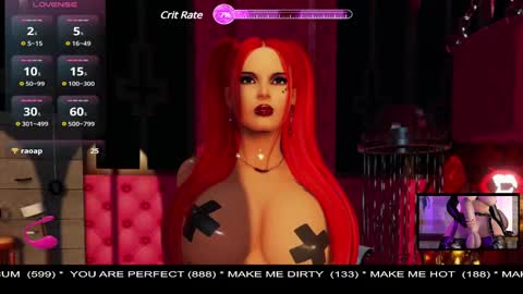 Snapshot of systaime chatting on 02/13/25, 12:13 MISTRESS LISA FIRST 3DXCHAT CAMGIRL 3dxchat anime gaming mistress domina online show from 02/13/25, 12:13