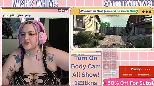 Snapshot of nevermakeawish chatting on 05/14/26, 10:00 nevermakeawish online show from 05/14/26, 10:00