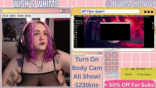 Snapshot of nevermakeawish chatting on 05/17/26, 09:38 nevermakeawish online show from 05/17/26, 09:38